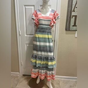Entro Striped Maxi Dress Size Large